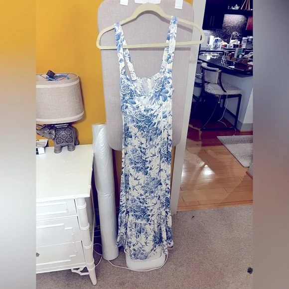 Reformation | Dresses | Reformation Blue Toile Evening Dress Size 6 |  Poshmark